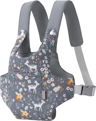 GAGAKU Portabebés de juguete para muñecas Accesorio de muñeca Portador de animales de peluche para niños con correas ajustables - Gris - Ciervo