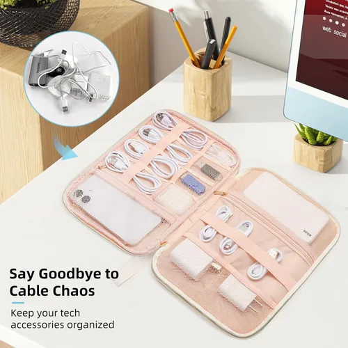 Miniatura 5 de Organizador de cables de viaje, Beige