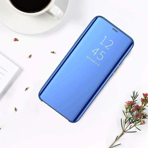 Miniatura 7 de Funda para Huawei P40, funda de espejo abatible con función de soporte, PC/PU translúcida transparente a prueba de golpes, funda protectora