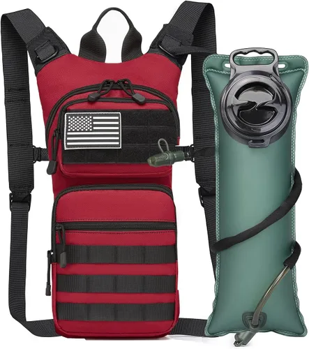 Miniatura 9 de Mochila de hidratación con aislamiento bolsa de agua con vejiga de 3 l de TPU, mochila táctica Molle de hidratación para senderismo, ciclismo, correr