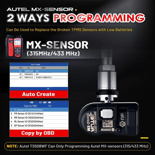 Miniatura 4 de Autel MaxiTPMS TS508WF Herramienta de programación TPMS, 2026 WiFi Ver. de TS508 TS501 Pro TS601 TS408S TPMS Herramienta de reaprendizaje