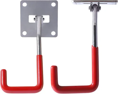 Miniatura 9 de Ganchos de almacenamiento de pared ajustables de acero inoxidable con revestimiento antideslizante para motosierras, bicicletas, herramientas