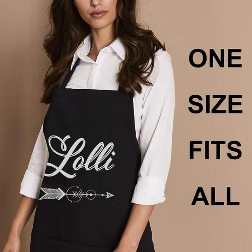 Miniatura 2 de Delantal de cocina para abuelas, talla única, Lolli Cool Grandmother Grandma Nana Delantales para hombres y mujeres, decoración del hogar, Negro
