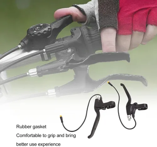 Miniatura 5 de Pilipane Juego de 2 palancas de freno para bicicletas eléctricas, 1 par de palancas de freno electrónicas herméticas izquierda y derecha, 12.6 in