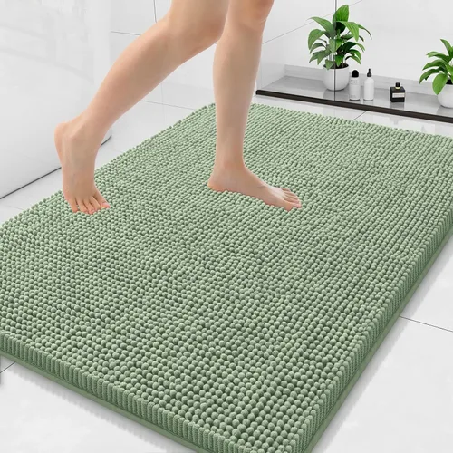 Miniatura 167 de Arotive Alfombras de baño de felpilla extrasuaves y absorbentes, de 24 x 16 pulgadas, lavables a máquina, parte trasera de goma antideslizante