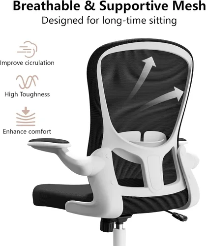 Miniatura 6 de Silla de oficina ergonómica, cómoda silla giratoria para oficina en casa, silla de escritorio de malla transpirable, silla de computadora de apoyo