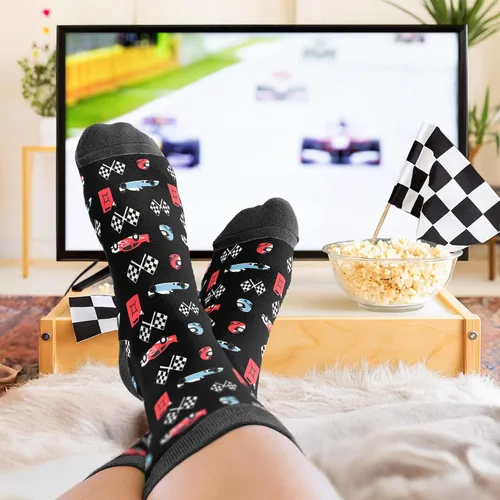 Miniatura 4 de VICRAZY F1 Racing Car, calcetines deportivos para hombres y mujeres, regalos de Fórmula 1, calcetines de carreras, rellenos de calcetines