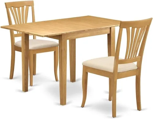Miniatura 8 de East West Furniture NDAV3-BCH-W - Juego de comedor de 3 piezas que contiene una mesa de comedor rectangular con gotas y 2 sillas de cocina, 30 x 48