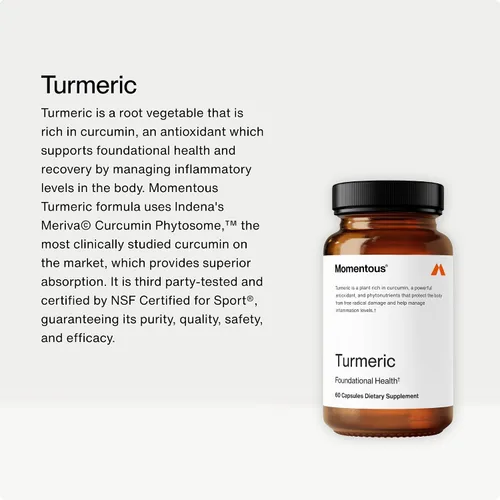 Miniatura 4 de Momentous Suplemento de cúrcuma 1,000 mg – Curcumina de cúrcuma antioxidante natural para la salud fundacional – Certificado NSF
