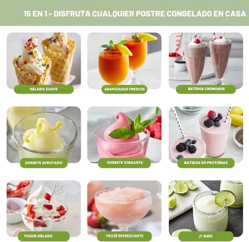 Miniatura 7 de GreenPan Frost, máquina para hacer helados y batidos, servicio suave, sorbete, margaritas, batidos, yogur congelado, sin precongelación, listo en 15