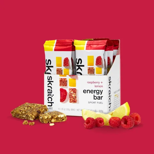 Miniatura 2 de SKRATCH LABS Anytime Energy Bar, frambuesas y limones (paquete de 12 porciones) baja en azúcar, sin gluten, vegano, Kosher, sin lácteos