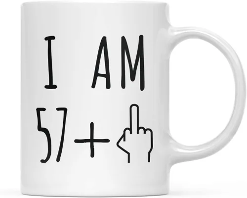 Miniatura 32 de Andaz Press Divertida taza de café de 11 onzas, regalo de broma de cumpleaños, I Am 49 + 1 dedo medio, 1 paquete, ideas de regalo de cumpleaños 50