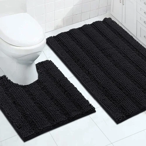 Miniatura 113 de Turquoize Alfombras de Baño de Chenilla Peludas Alfombra de Baño Antideslizante Gruesas Alfombras Peludas para Baño Chenilla Juego de Alfombra