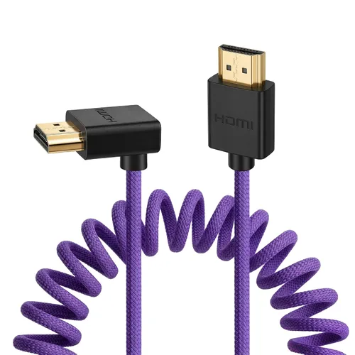 Miniatura 32 de 8K HDMI to Down HDMI High Speed Black Coiled Braided Cable for Sony A7S3 FX3 FX9 Canon C70 Z CAM E2 Camera Atomos Ninja V Shinobi SmallHD Portkeys