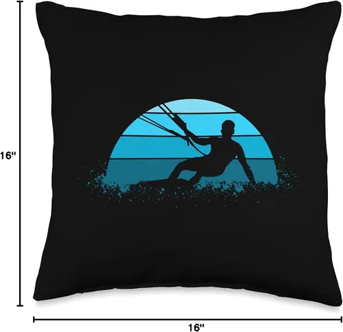 Miniatura 4 de Kitesurf Board Equipment Gifts Kiteboarding Trainer Kite Kitesurf - Almohada de 16.0 x 16.0 in, multicolor