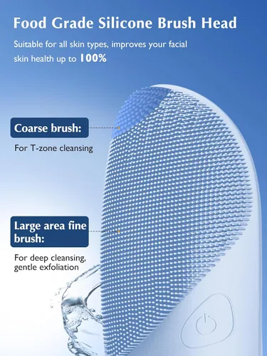 Miniatura 7 de COSLUS Cepillo de Limpieza Facial de Silicona Depurador Facial: IPX7 Cepillo de Lavado Facial Recargable Impermeable, 4 Modos de Limpieza, Cepillo