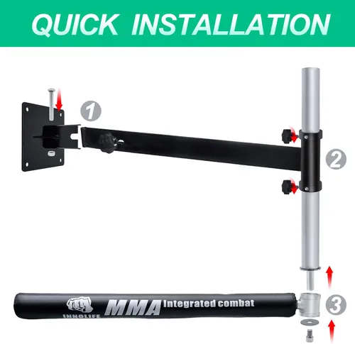 Miniatura 4 de INNOLIFE Barra de boxeo Entrenador de velocidad de perforación de peso ligero Barra giratoria Montaje en pared Fácil configurar