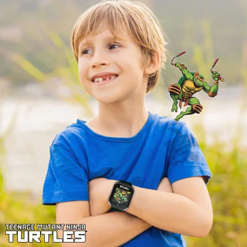 Miniatura 4 de Teenage Mutant Ninja Turtles - Reloj inteligente para niños con cámara selfie, grabadora de video, juegos, cronómetro, alarma, calculadora