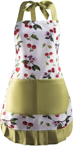Delantal floral vintage para mujer con bolsillos funcionales, correa ajustable para el cuello para cocinar, hornear, regalo de la madre