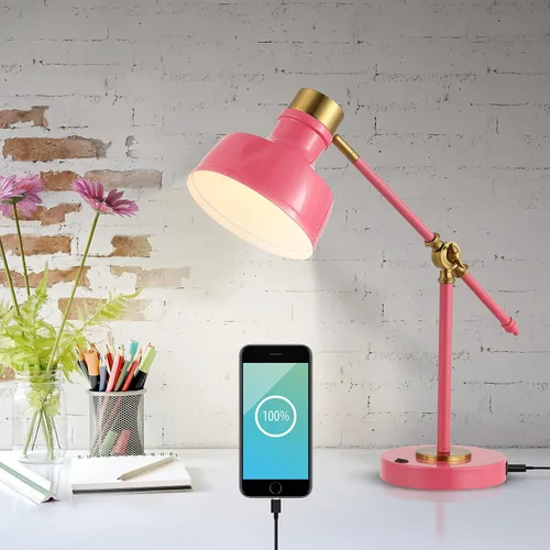 Miniatura 2 de JONATHAN Y JYL7124D Allegra - Lámpara de tarea LED cantiléver ajustable de 18.5", con puerto de carga USB, clásica, costera, industrial, rústica