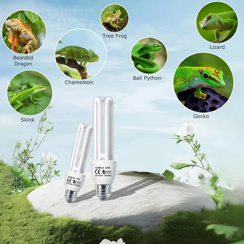 Miniatura 8 de UVB 5.0 - Lámpara lineal de 13 W, lámpara fluorescente compacta, luz UVA-UVB para terrarios tropicales y subtropicales, ideal para reptiles
