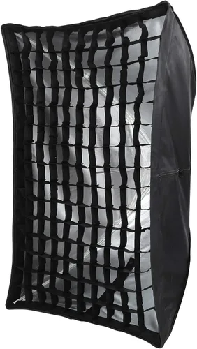 Miniatura 4 de Difusor de softbox para paraguas, 23.6 x 35.4 in, de nailon, rectangular, con rejilla, tela suave, estudio al aire libre, equipo de fotografía