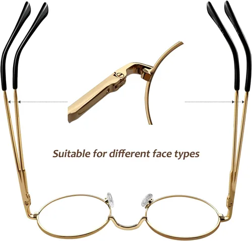 Miniatura 74 de KANASTAL Gafas de sol redondas polarizadas para mujeres y hombres, estilo hippie con protección UV400