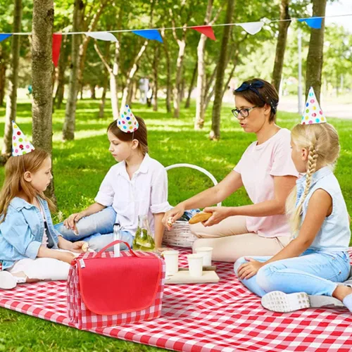 Miniatura 9 de Lchkrep Manta de Picnic Mantas de Playa 80"x60" Grande A Prueba de Arena Impermeable Camping Portátil Manta de Viaje Tapete de Juego para Exterior