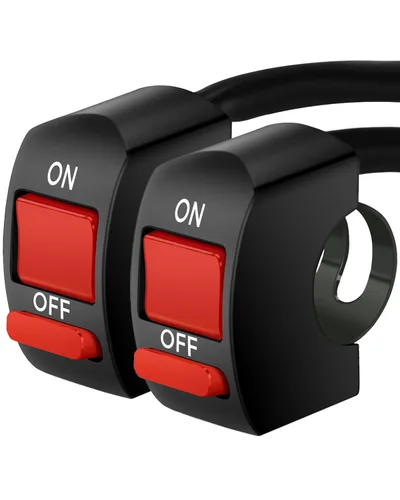 Miniatura 14 de Belinous Interruptor de manillar de 7/8 pulgadas para motocicleta, ATV, etc., interruptor de palanca de motocicleta impermeable para luces