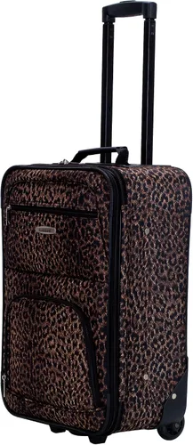 Miniatura 5 de Rockland Vara Softside - Juego de maletas verticales para equipaje de 3 piezas, Leopardo