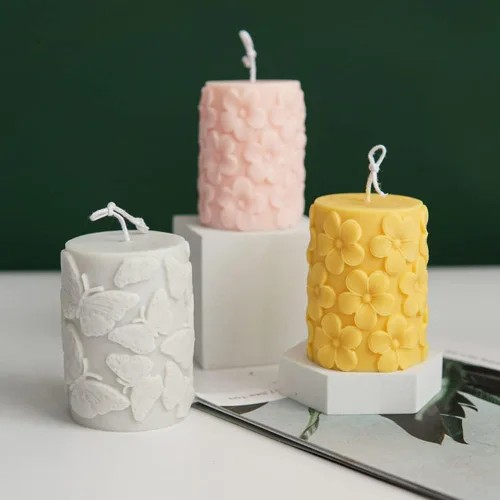 Miniatura 3 de Moldes de vela de pilar, moldes de vela de silicona 3D, molde en forma de escultura en relieve, molde de fondant de diseño novedoso para hacer velas