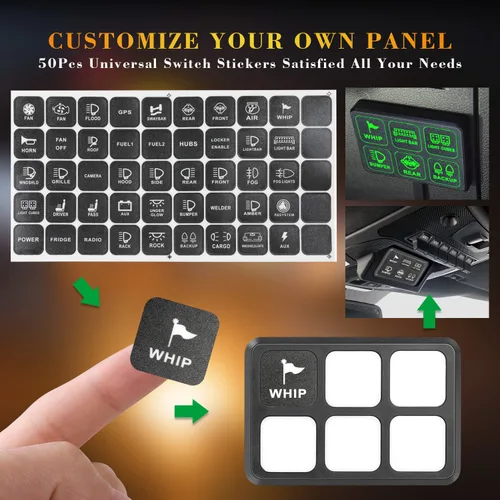 Miniatura 5 de Panel de interruptor de 6 bandas, Niking Auto Caja universal de control de circuito sistema de relé de interruptor de botón de encendido y apagado