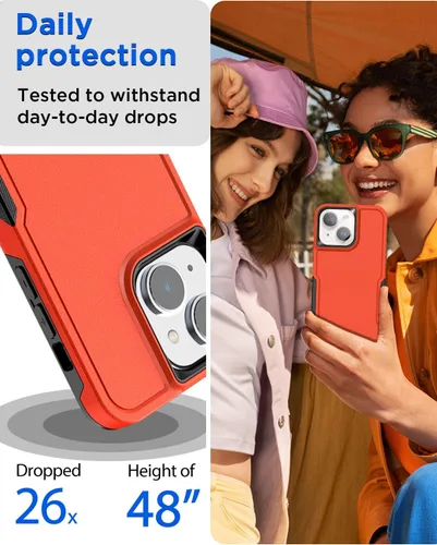 Miniatura 4 de AICase Funda para iPhone 15 Plus con protector de pantalla de vidrio + lente de cámara, resistente protección contra caídas, cuerpo completo