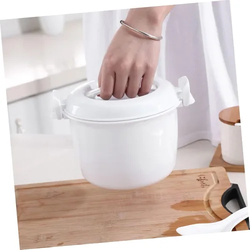 Miniatura 9 de Arrocera para microondas, recipiente para almacenamiento de alimentos, tazón de microondas con tapa, ollas de arroz para microondas, arroz
