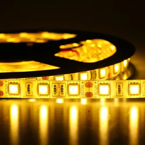 Miniatura 3 de Tira de luces LED impermeable amarilla, 16 pies/5m SMD5050 300 LEDs DC12V cinta LED flexible y cortable (sin adaptador/enchufe de 12V)