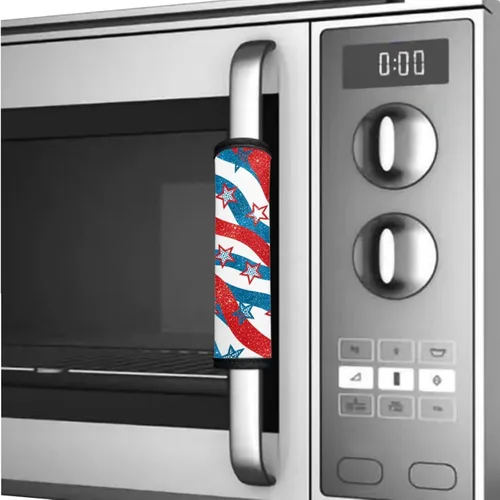 Miniatura 5 de America250 - Juego de 8 fundas antideslizantes para manijas de puerta de refrigerador, 4 de julio de 2026, protectores para nevera, horno, mantener