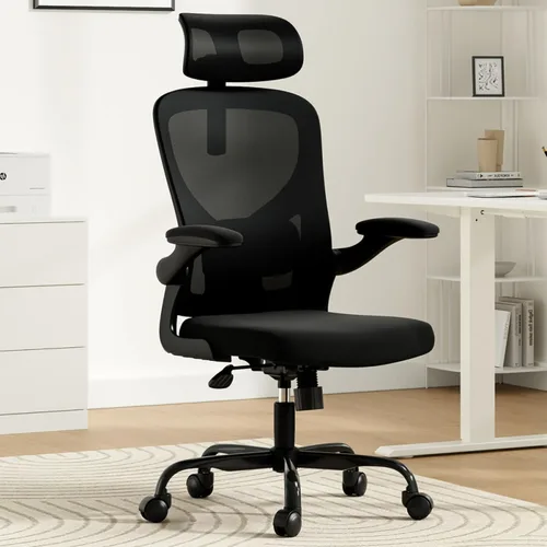 Miniatura 2 de Ergonomic Office Chair with Headrest and Adjustable Lumbar Support, Home Desk Computer Chair Featuring Flip-Up Armrests for Space Saving, Breathable