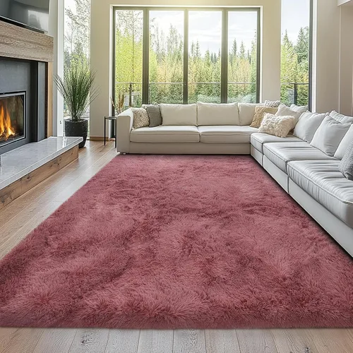 Miniatura 31 de Topmaxcs Alfombra de Área de Pelo Largo Negro para Dormitorio: 8x10 Alfombras de Área de Pelo Largo Esponjosas para Sala de Estar- Alfombras