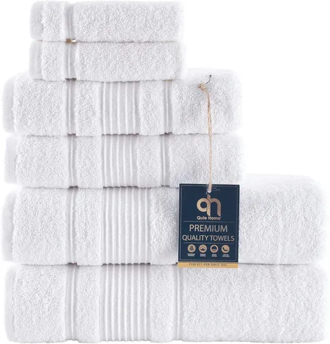 Miniatura 31 de Juego de 4 toallas de baño, 100% algodón turco prémium, toallas turcas de alta calidad para baño, de secado rápido, suaves y absorbentes, incluye 4