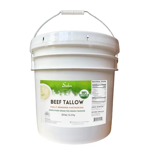 Miniatura 3 de 100% Puro Sebo de Carne de Res Alimentada con Hierba y Acabada Totalmente Fundido - Grado Alimenticio (3.17 kg)