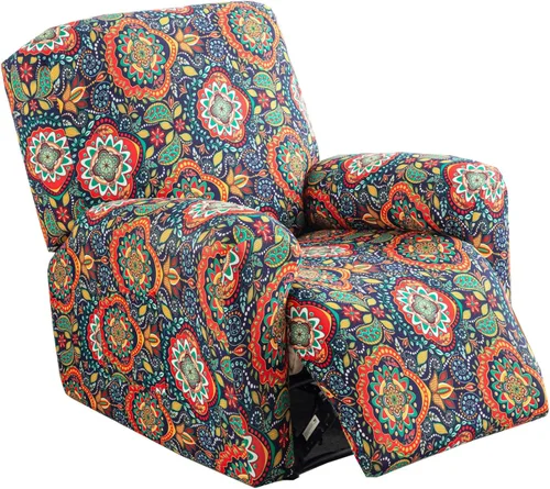 Miniatura 7 de KRFOONN Fundas elásticas para sillón reclinable con estampado, fundas para sillas reclinables de 4 piezas, fundas para sillón reclinable Lazy Boy