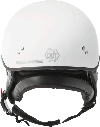 Miniatura 2 de GMAX HH-65 Naked Half Helmet (blanco, mediano) - Aprobado por FMVSS 218