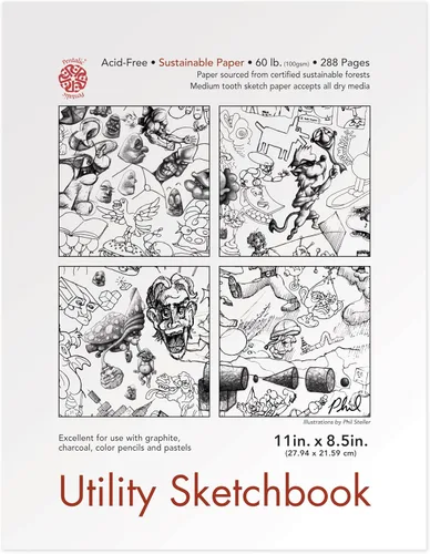 Pentalic Cuaderno de bocetos utilitario, 8-1/2 pulgadas por 11 pulgadas