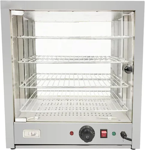 Miniatura 5 de Vitrina de calentamiento de alimentos de 15 pulgadas, vitrina de calentamiento caliente con puerta corredera y bandeja de agua, comercial