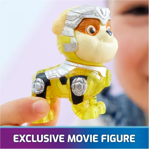 Miniatura 5 de Paw Patrol: The Mighty Movie, camión de juguete de construcción con Rubble Mighty Pups, figura de acción, luces y sonidos, juguetes para niños
