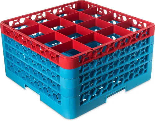 Miniatura 111 de Carlisle FoodService Products RG9-214 OptiClean Estante de vidrio con 9 compartimentos con 2 extensores, 7.12 pulgadas, polipropileno, azul
