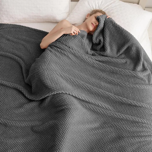 Miniatura 9 de Manta de Tiro de Piel Sintética Color Hueso para Sofá, Manta Suave y Esponjosa de Burbujas para Cama y Sofá, Manta Gruesa y Cálida de Felpa Difusa