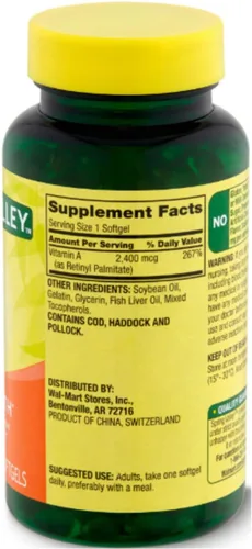 Miniatura 3 de Suplemento de vitamina A Spring Valley 2400 mcg, 250 unidades + adhesivo STS.