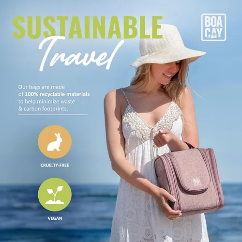 Miniatura 7 de Bolsa premium de artículos de aseo personal para viaje, para hombres y mujeres, bolsa de higiene, kit organizador de baño, con soporte de banda
