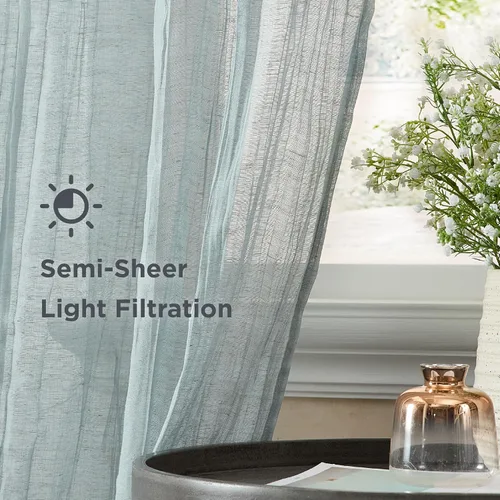 Miniatura 3 de French Connection - Cortina para ventana, juego de 2 paneles, semitransparente, decoración moderna del hogar, cortinas para sala de estar, comedor